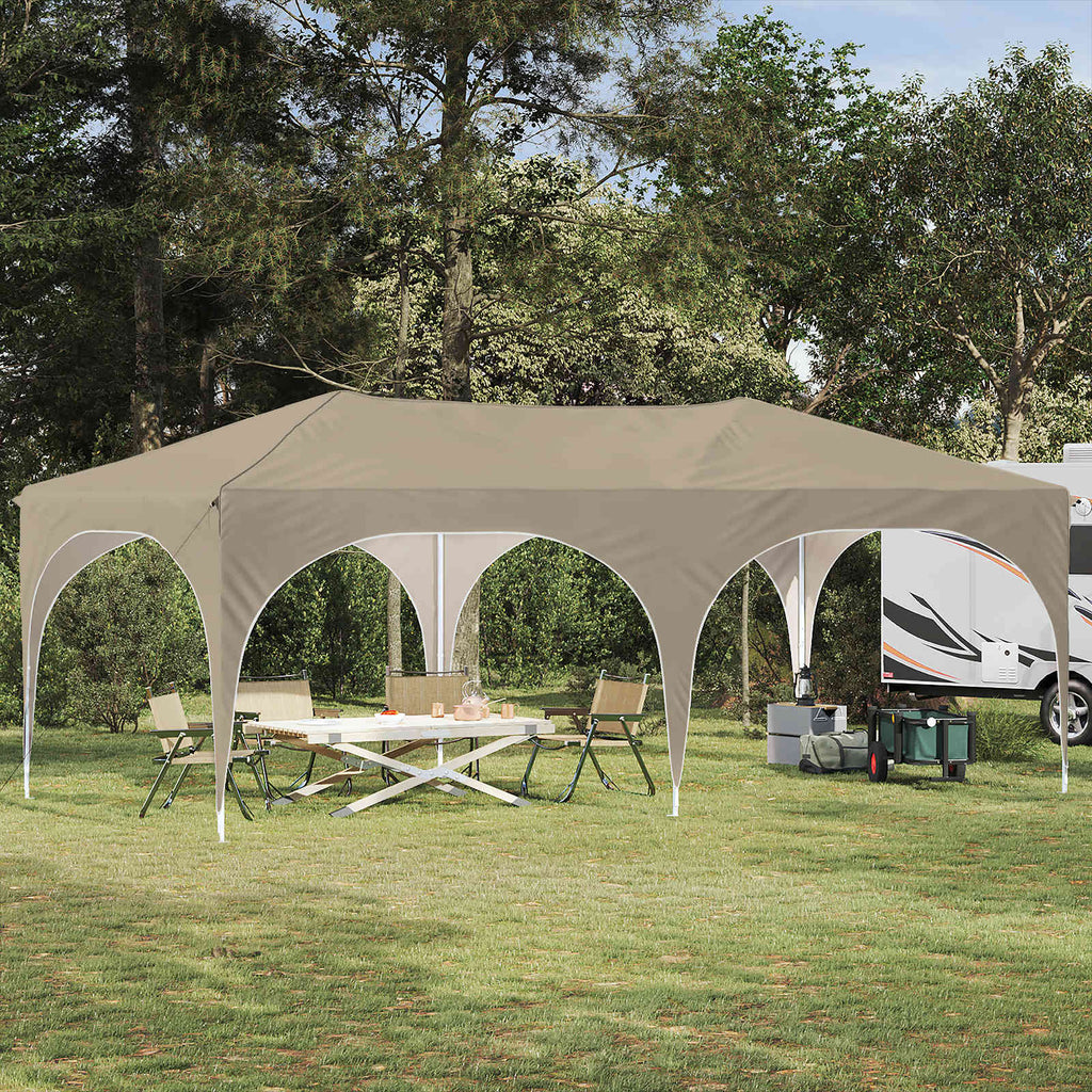 vidaXL Namiot imprezowy rozkładany 575 x 288 x 245 cm kremowy