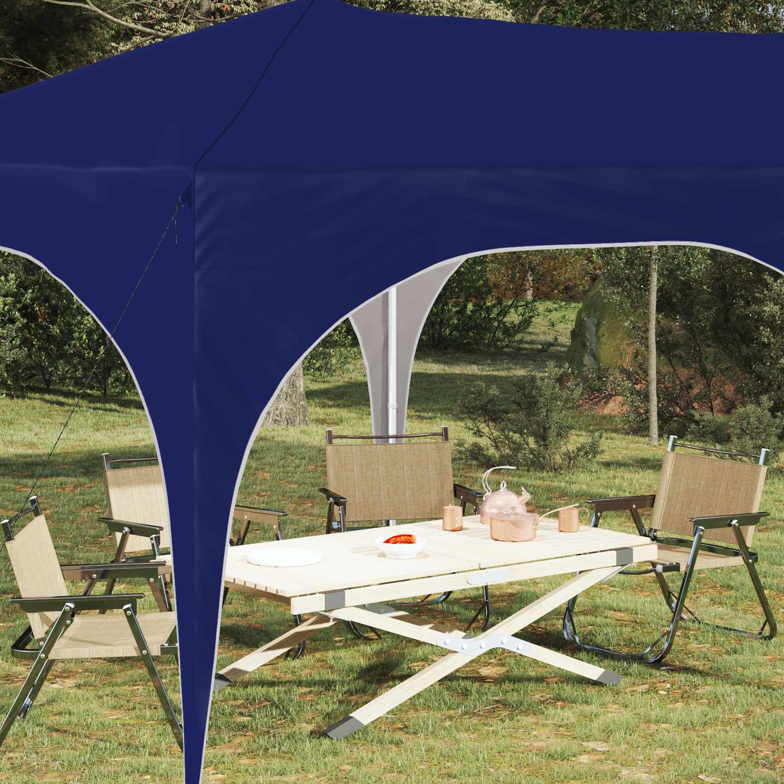 vidaXL Namiot imprezowy rozkładany 575 x 288 x 245 cm niebieski