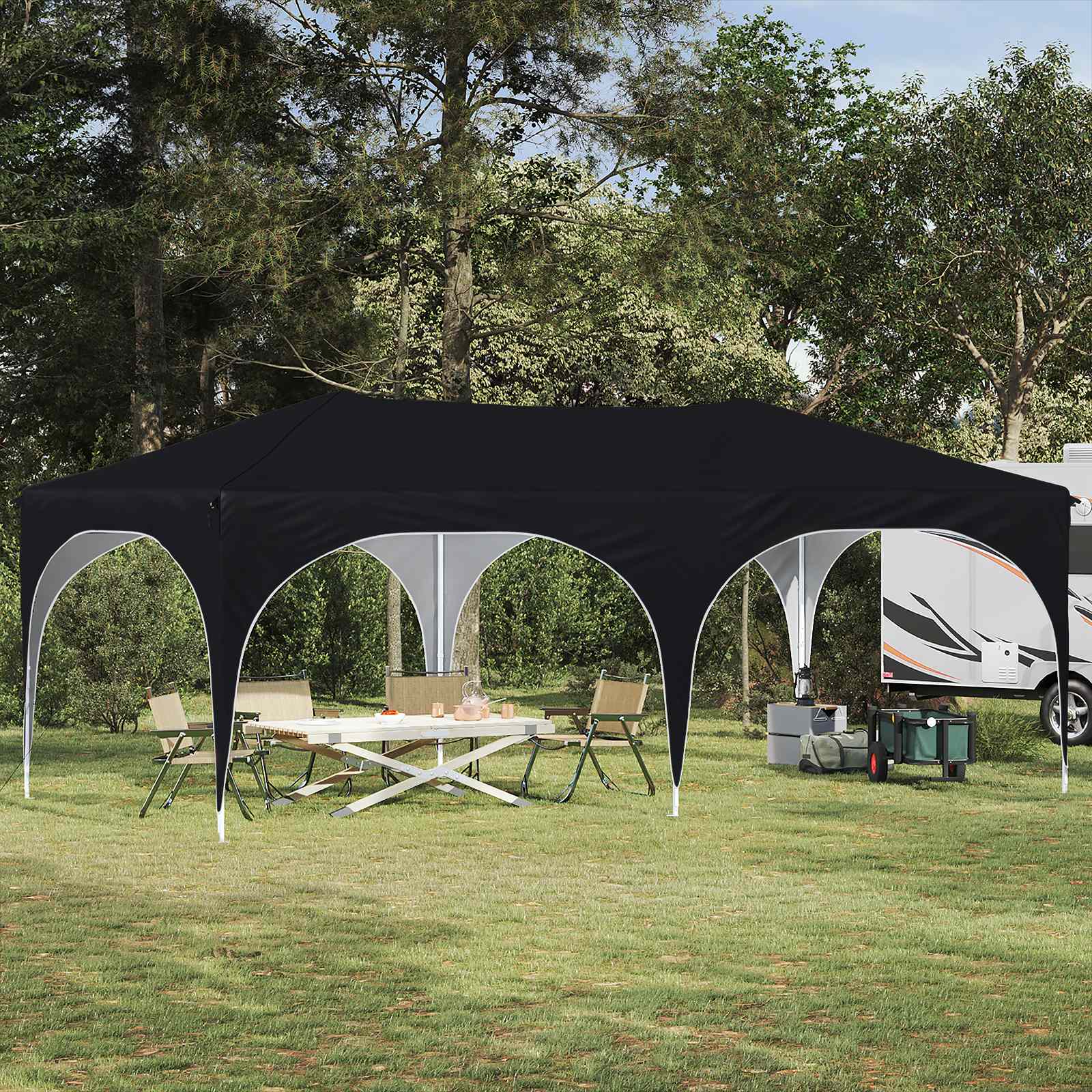 vidaXL Namiot imprezowy rozkładany 575 x 288 x 245 cm antracytowy