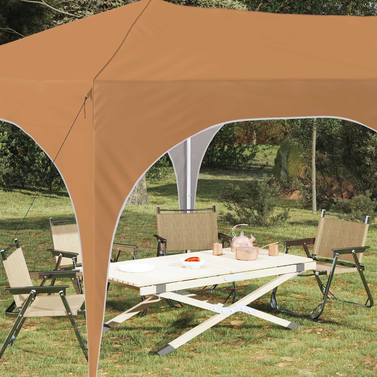 vidaXL Namiot imprezowy rozkładany 575 x 288 x 245 cm Beżowy