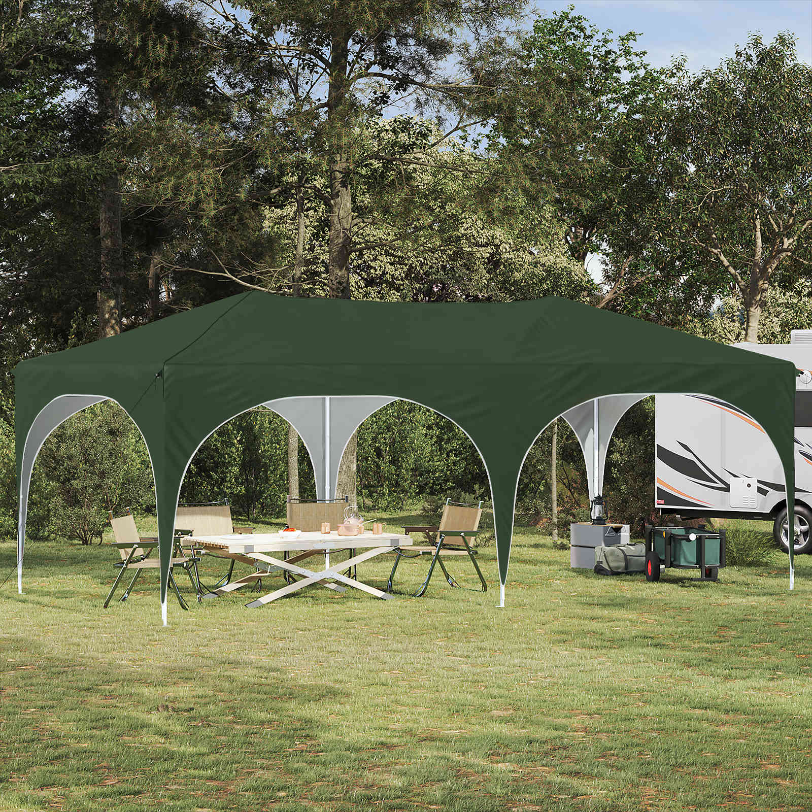 vidaXL Namiot imprezowy rozkładany 575 x 288 x 245 cm zielony