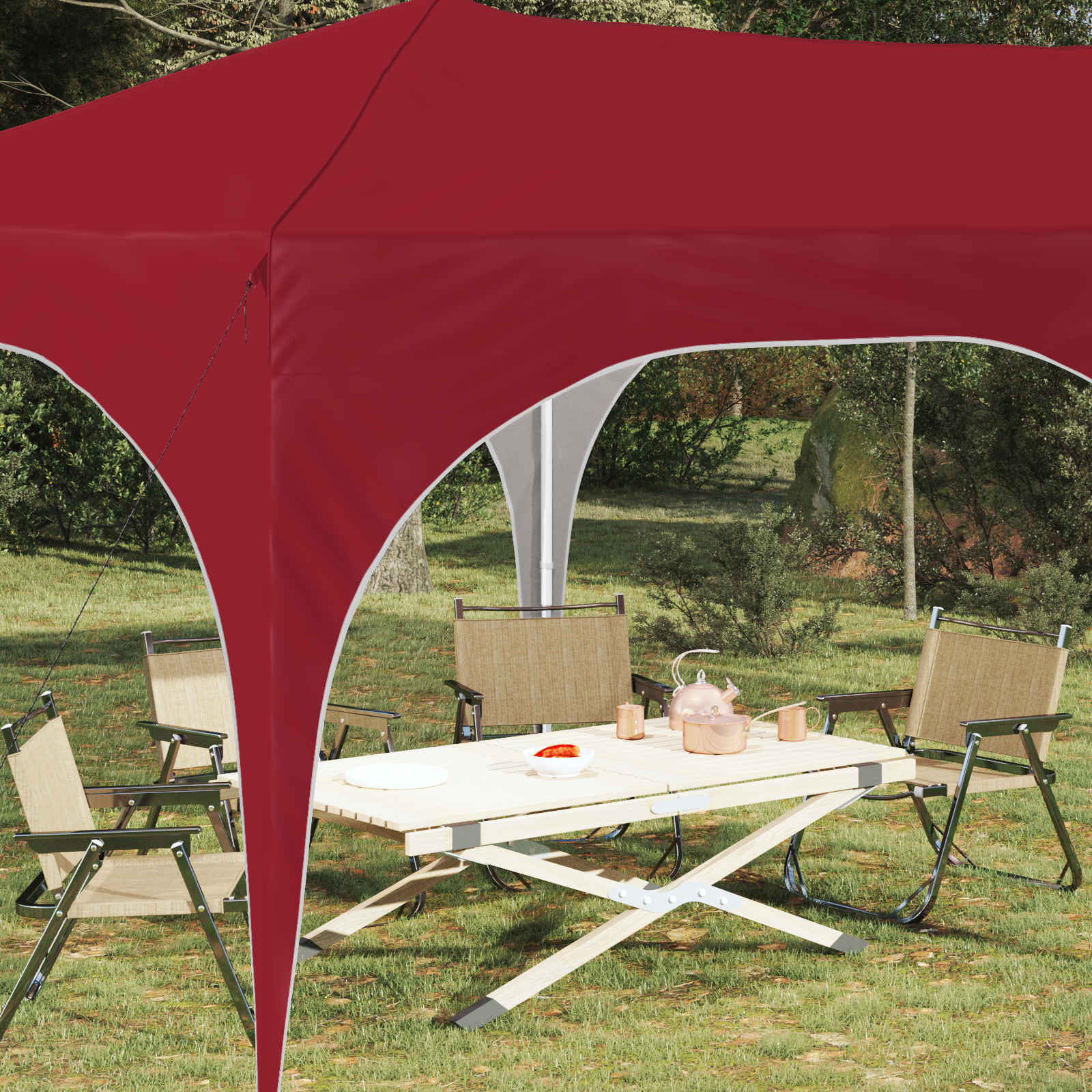 vidaXL Namiot imprezowy rozkładany 575 x 288 x 245 cm bordowy