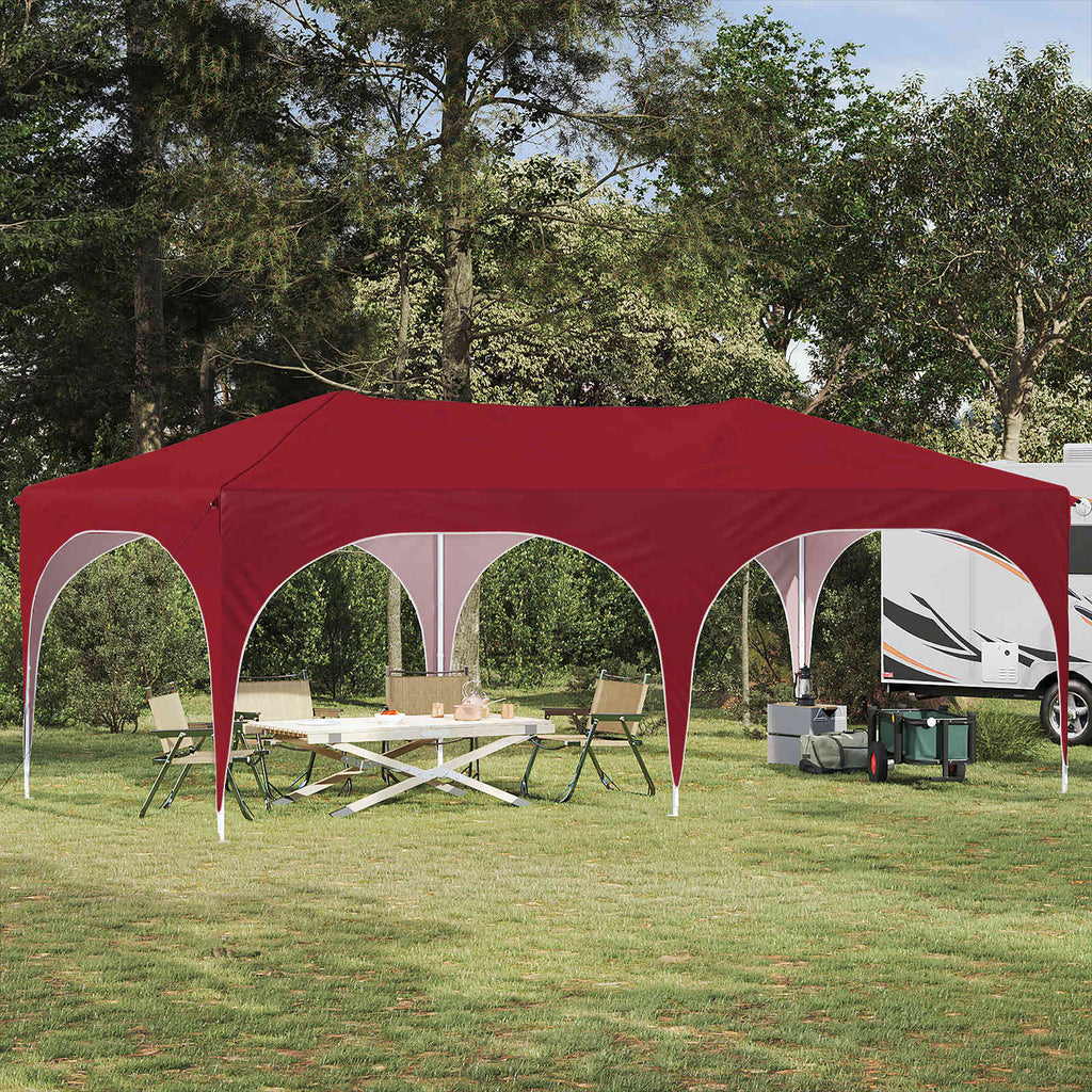 vidaXL Namiot imprezowy rozkładany 575 x 288 x 245 cm bordowy