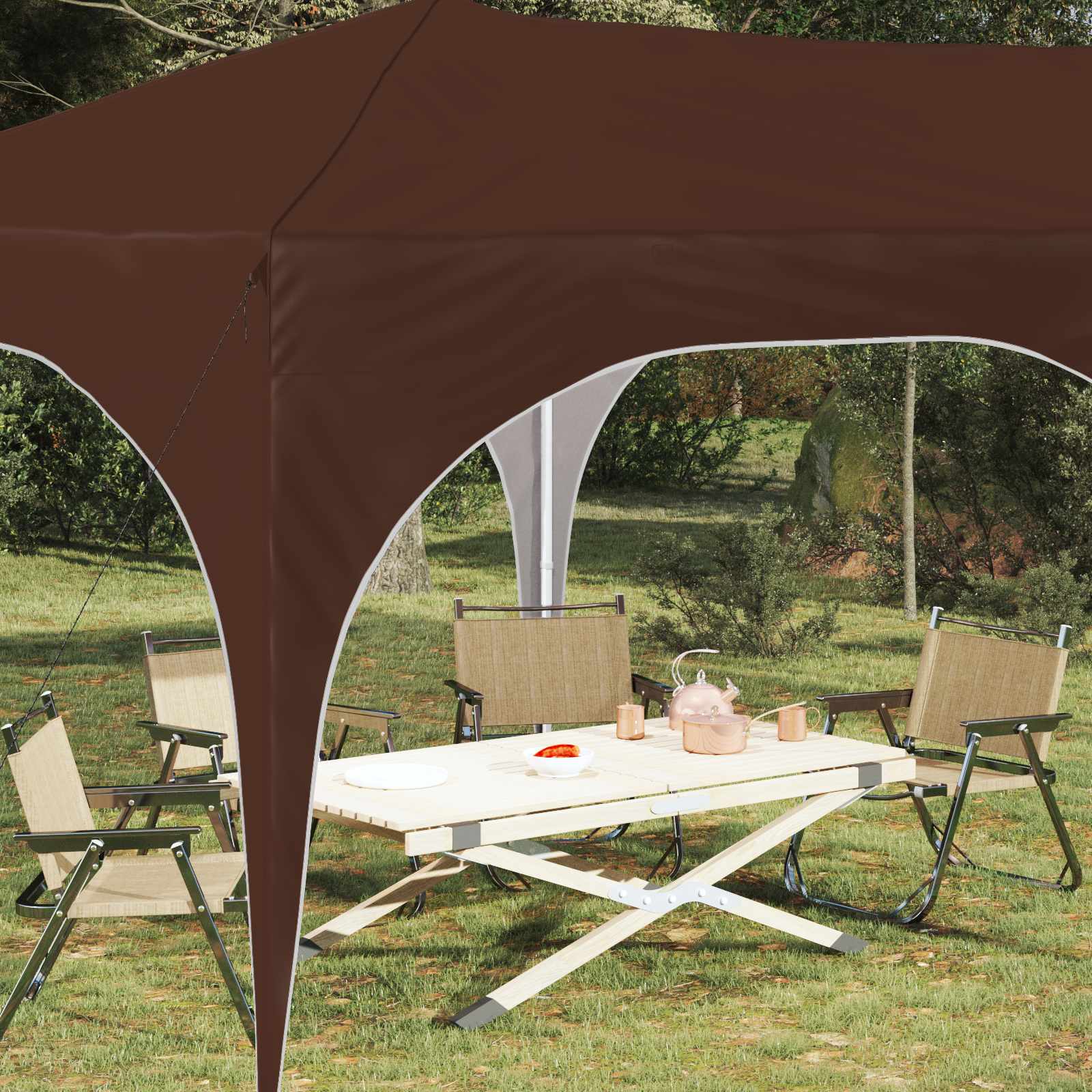 vidaXL Namiot imprezowy rozkładany 575 x 288 x 245 cm brązowy
