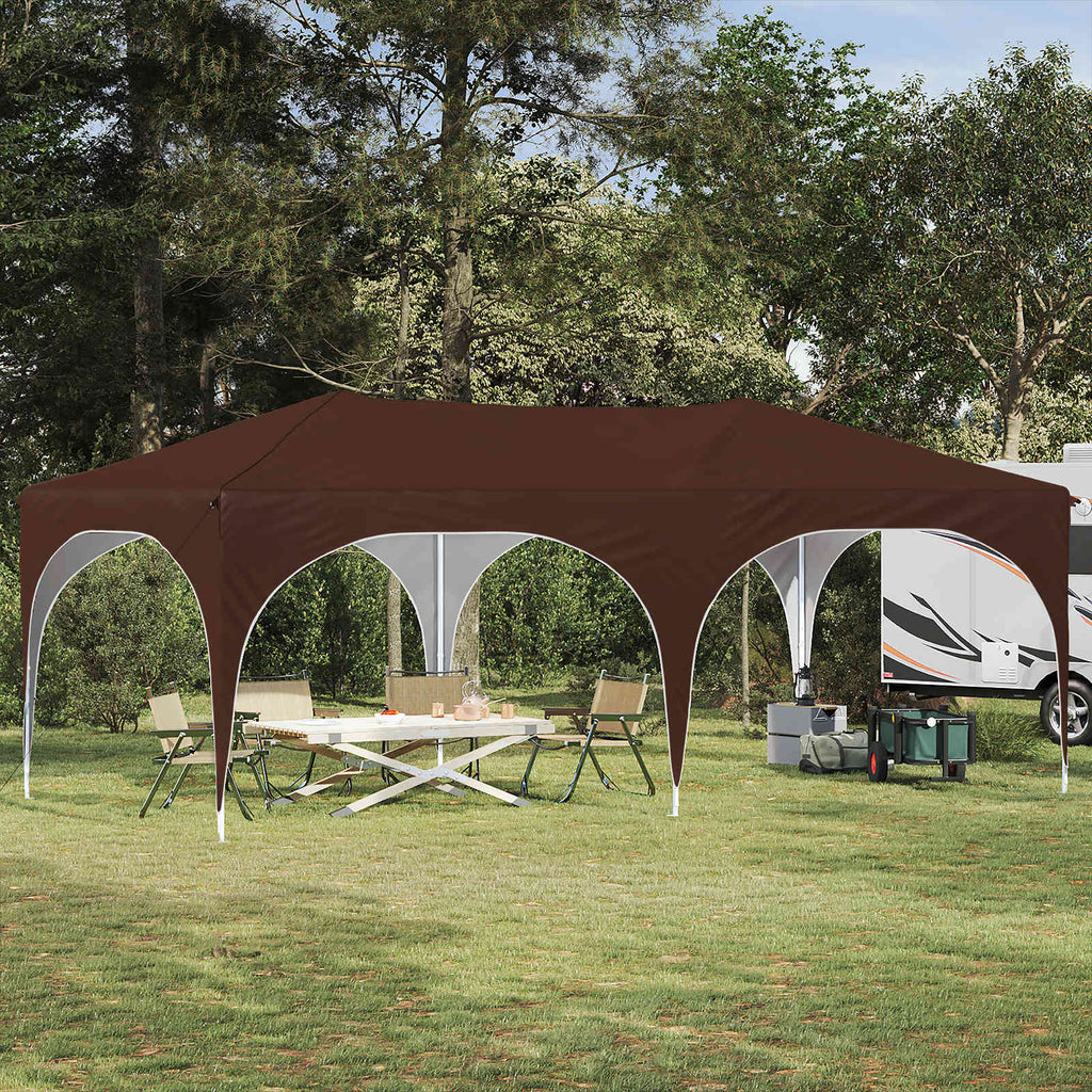vidaXL Namiot imprezowy rozkładany 575 x 288 x 245 cm brązowy