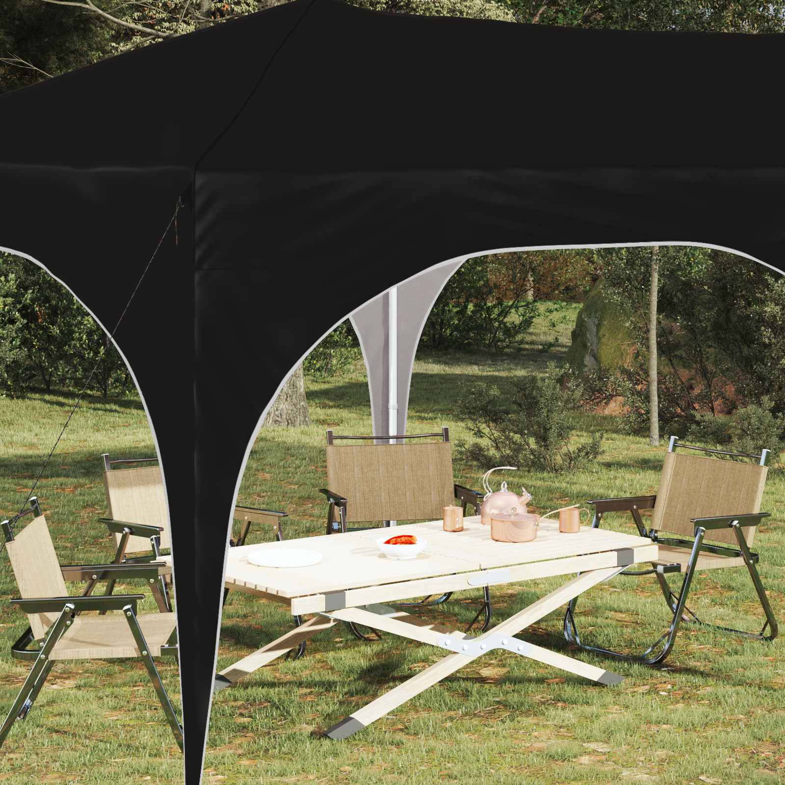 vidaXL Namiot imprezowy rozkładany 575 x 288 x 245 cm Czarny