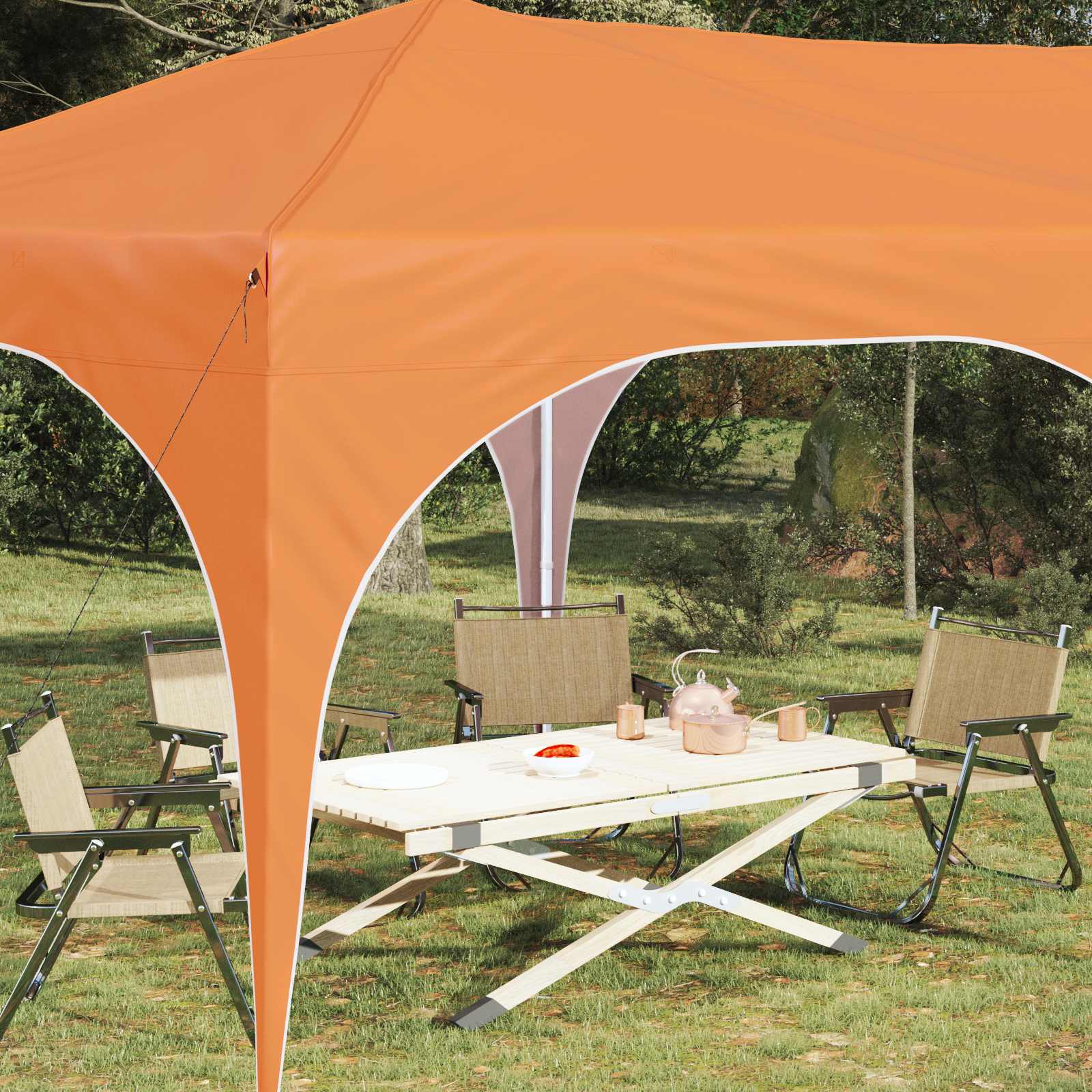 vidaXL Namiot imprezowy rozkładany 575 x 288 x 245 cm pomarańczowy