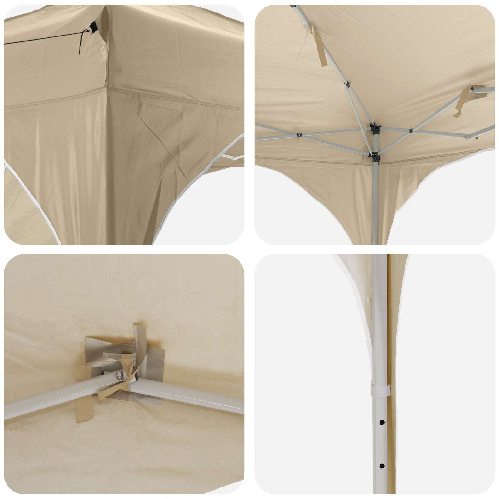 vidaXL Namiot imprezowy rozkładany 575 x 288 x 245 cm kremowy
