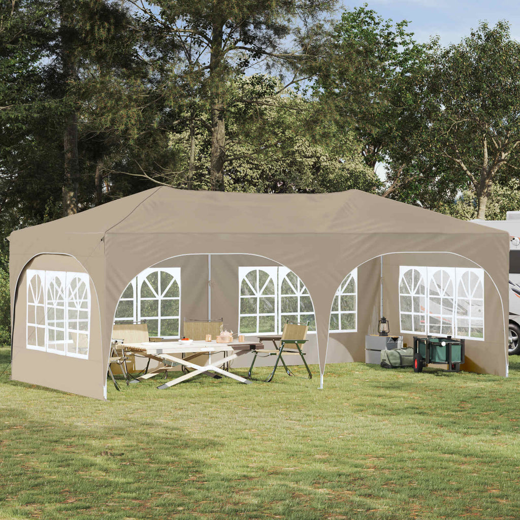vidaXL Namiot imprezowy rozkładany 575 x 288 x 245 cm kremowy