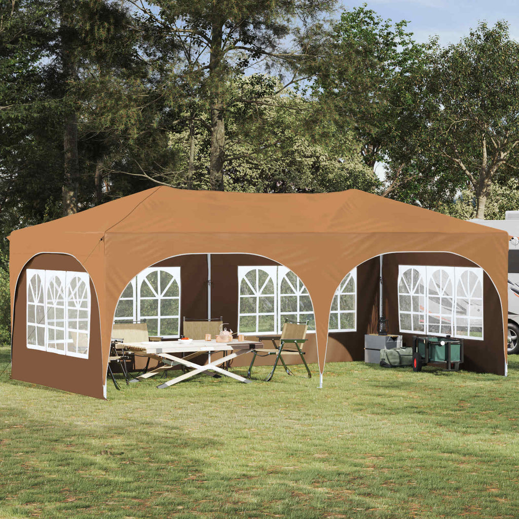 vidaXL Namiot imprezowy rozkładany 575 x 288 x 245 cm Beżowy