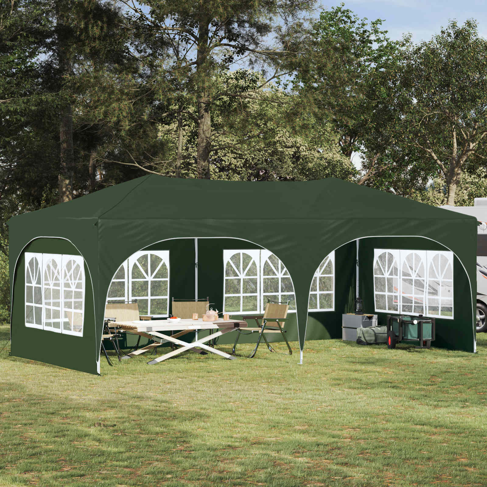 vidaXL Namiot imprezowy rozkładany 575 x 288 x 245 cm zielony