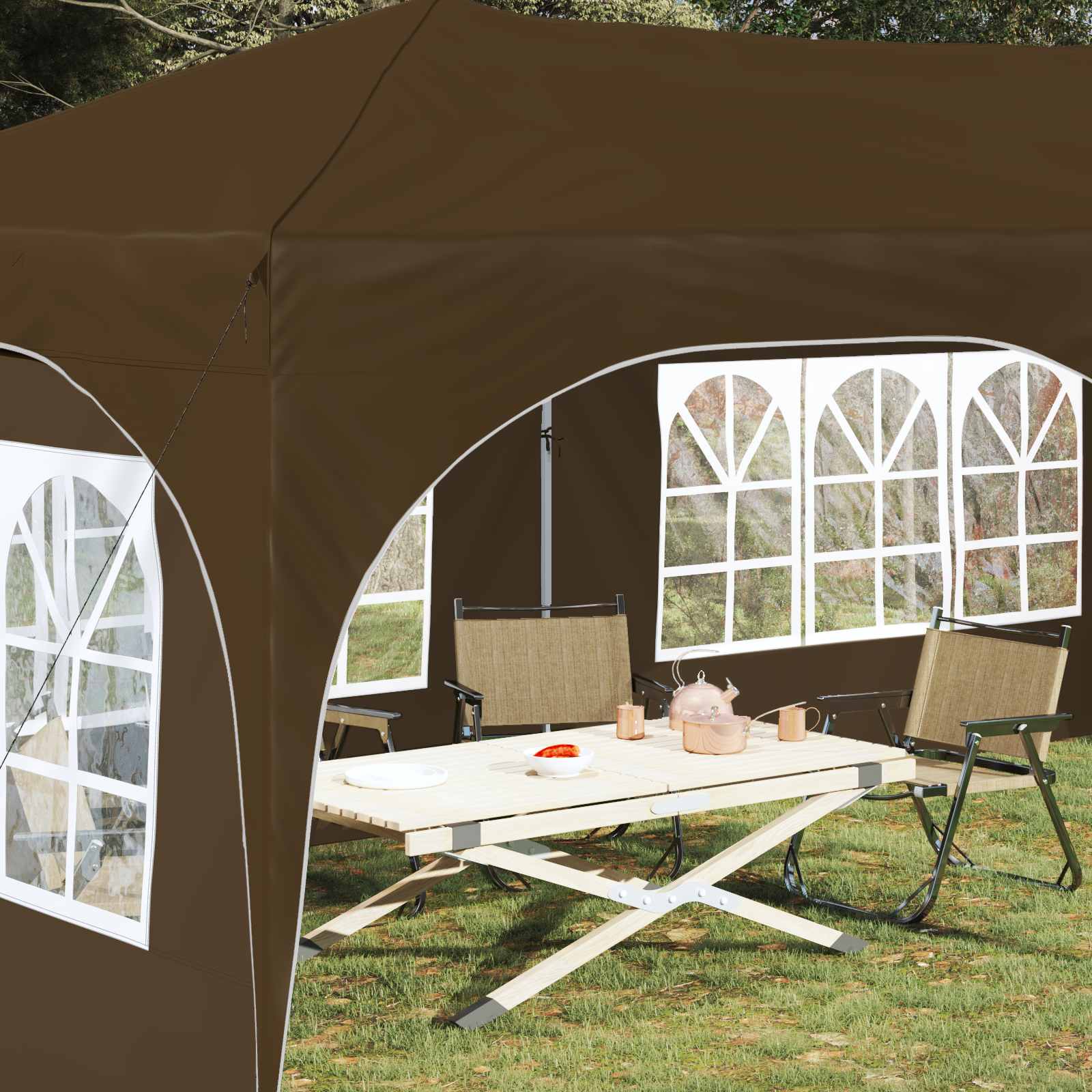 vidaXL Namiot imprezowy rozkładany 575 x 288 x 245 cm Ciemnoszary