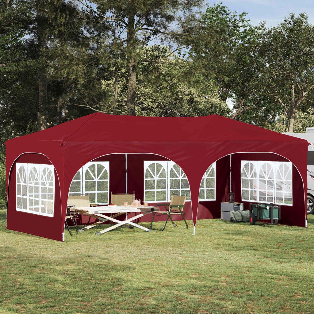 vidaXL Namiot imprezowy rozkładany 575 x 288 x 245 cm bordowy