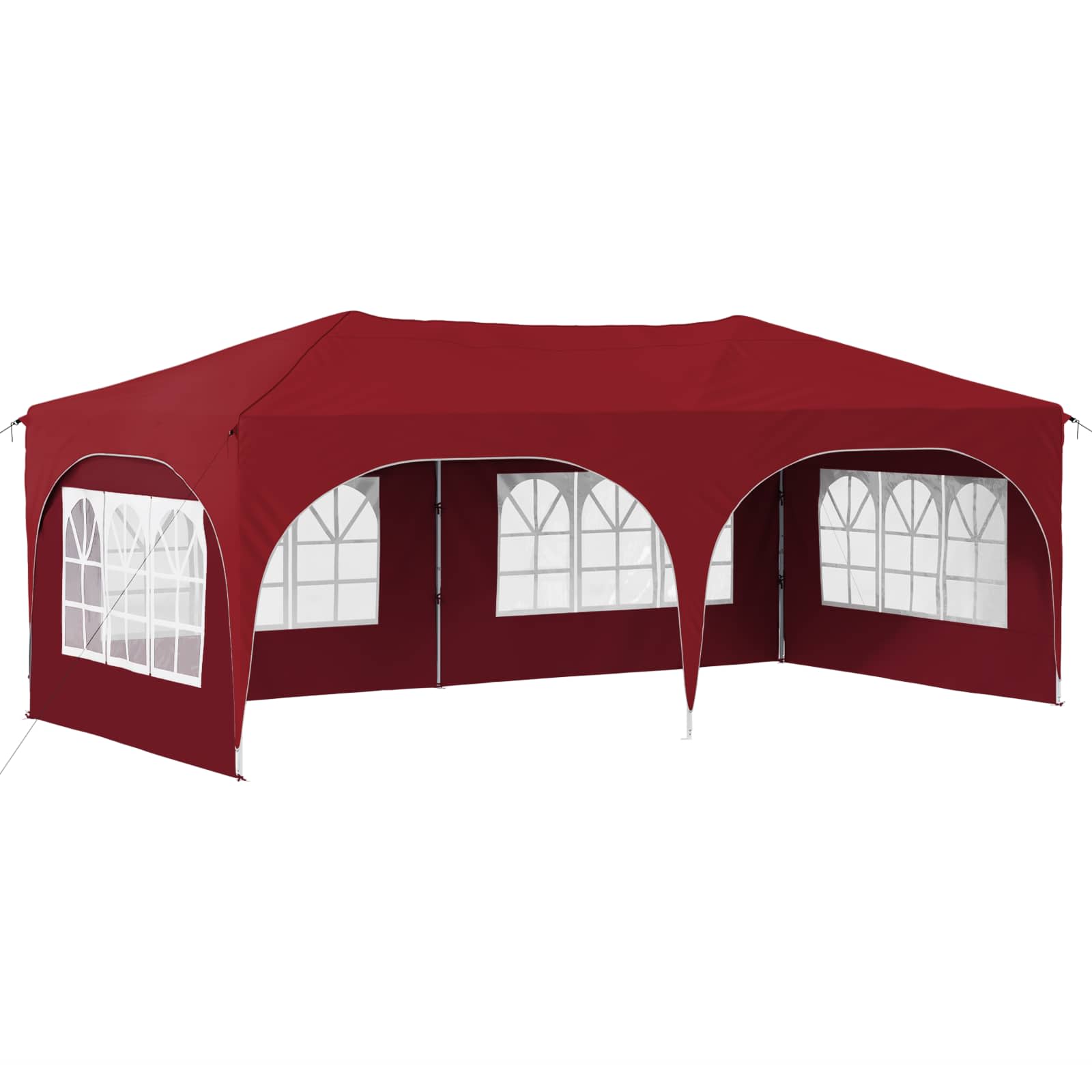 vidaXL Namiot imprezowy rozkładany 575 x 288 x 245 cm bordowy
