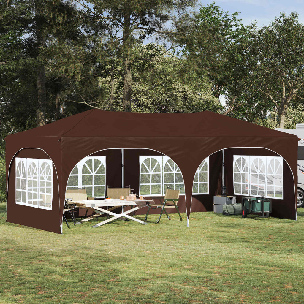 vidaXL Namiot imprezowy rozkładany 575 x 288 x 245 cm brązowy