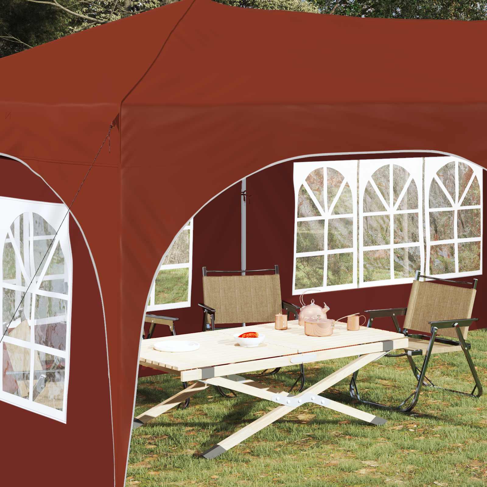 vidaXL Namiot imprezowy rozkładany 575 x 288 x 245 cm terakota