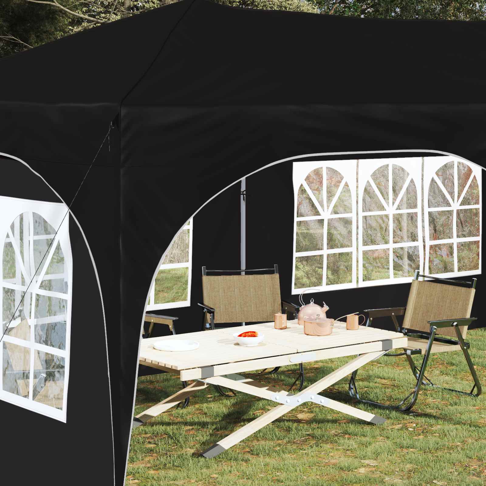 vidaXL Namiot imprezowy rozkładany 575 x 288 x 245 cm Czarny
