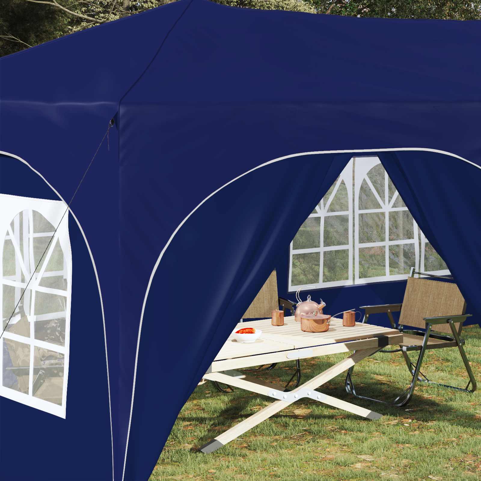 vidaXL Namiot imprezowy rozkładany 575 x 288 x 245 cm niebieski