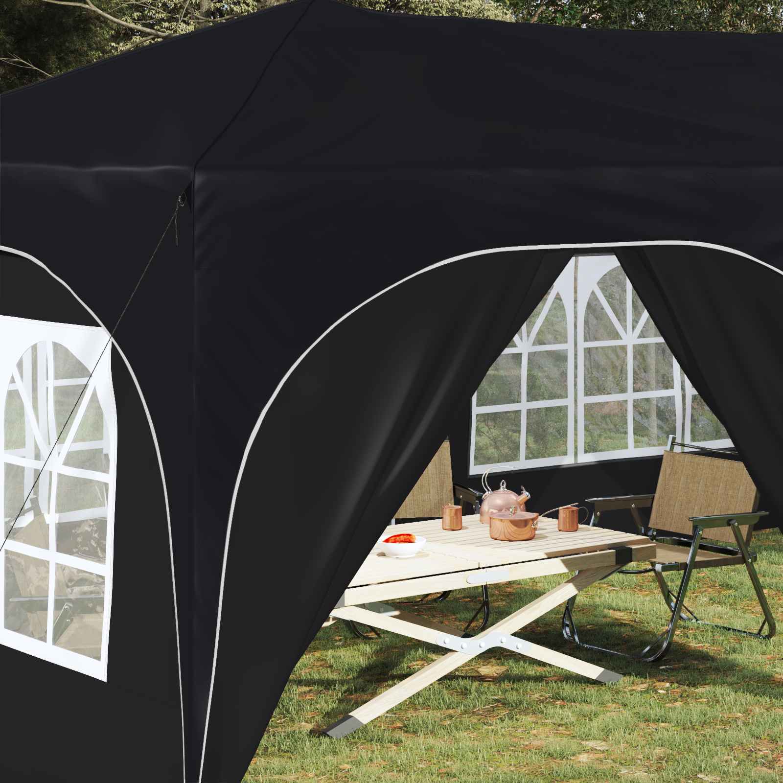 vidaXL Namiot imprezowy rozkładany 575 x 288 x 245 cm antracytowy