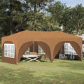 vidaXL Namiot imprezowy rozkładany 575 x 288 x 245 cm Beżowy