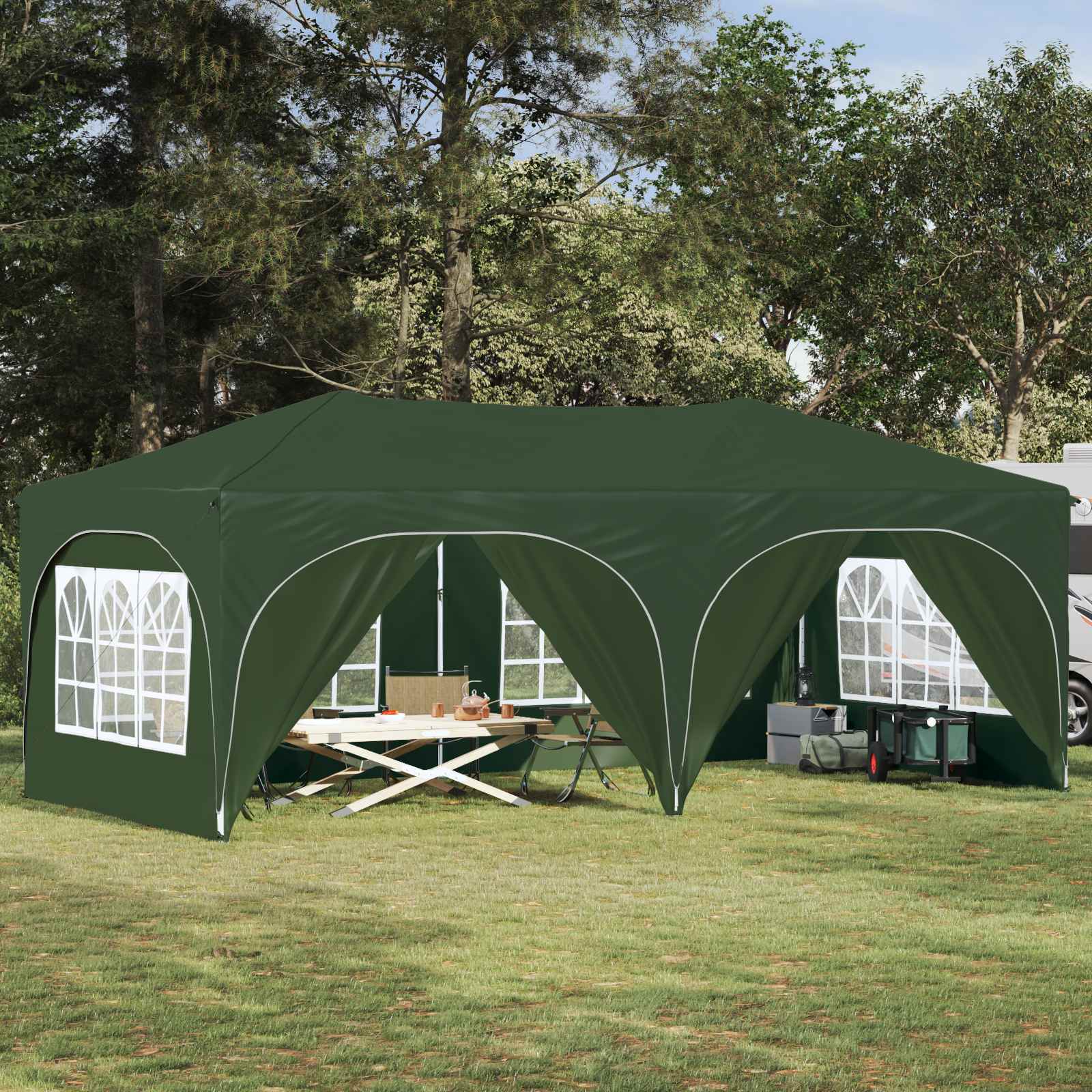 vidaXL Namiot imprezowy rozkładany 575 x 288 x 245 cm zielony