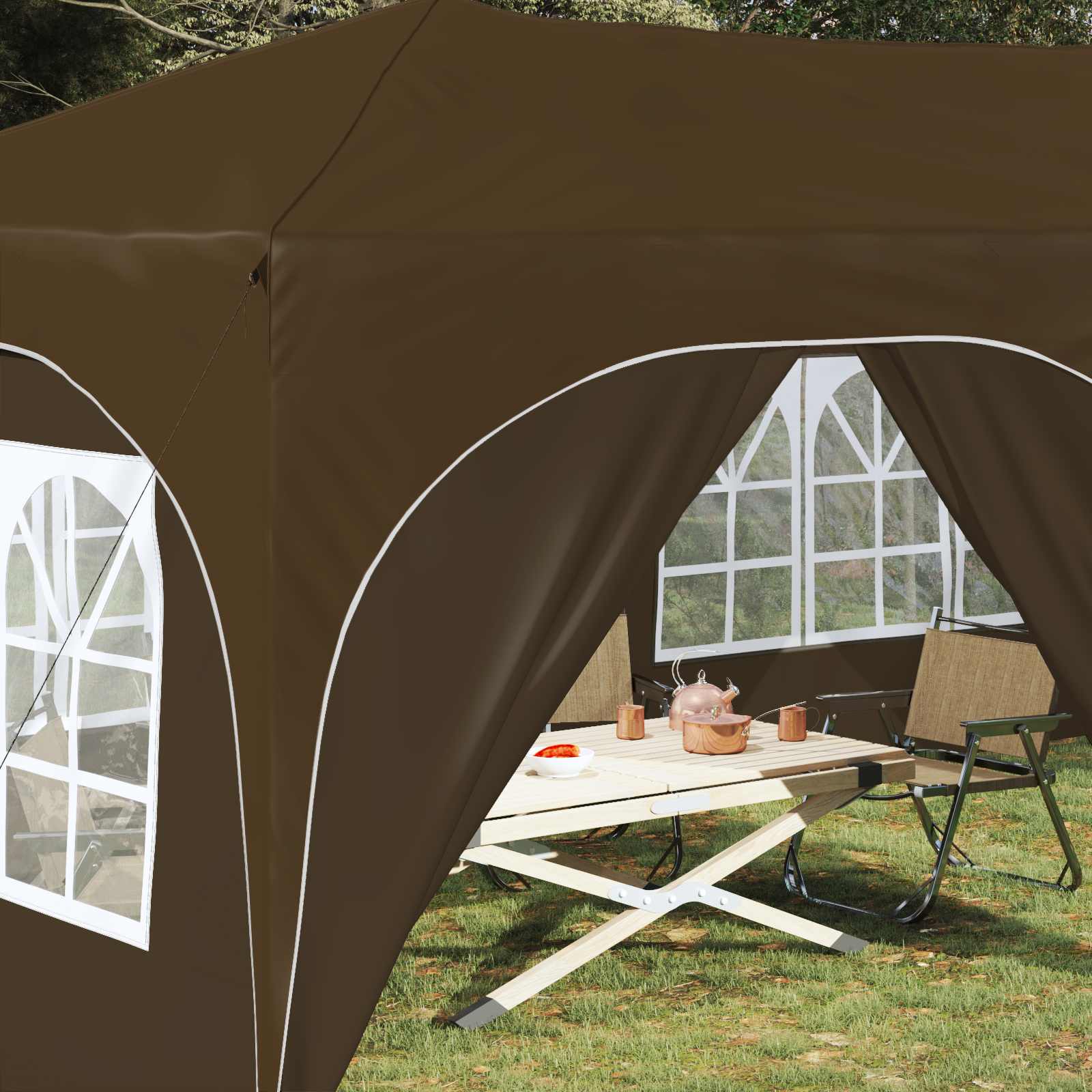 vidaXL Namiot imprezowy rozkładany 575 x 288 x 245 cm Ciemnoszary