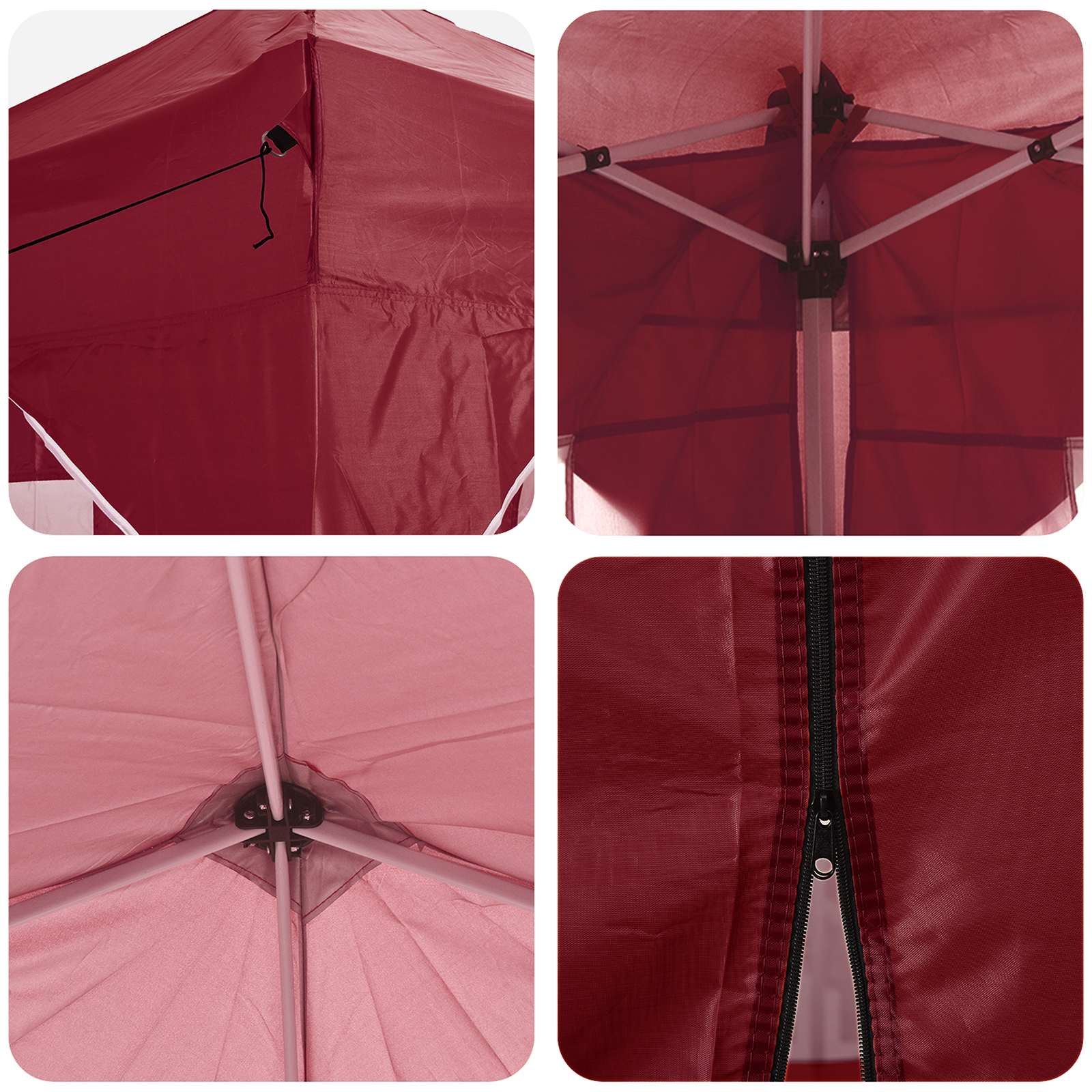 vidaXL Namiot imprezowy rozkładany 575 x 288 x 245 cm bordowy