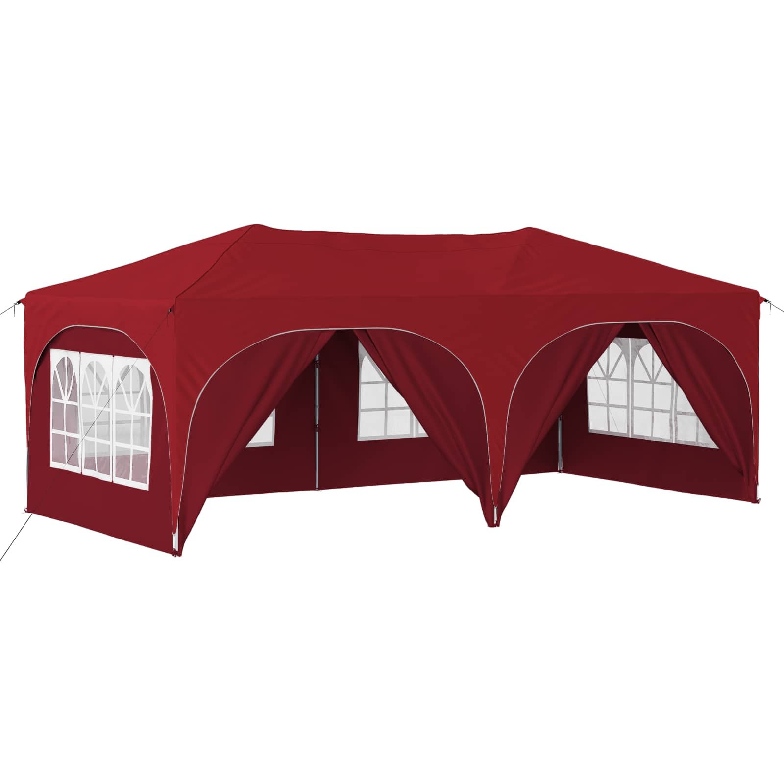 vidaXL Namiot imprezowy rozkładany 575 x 288 x 245 cm bordowy