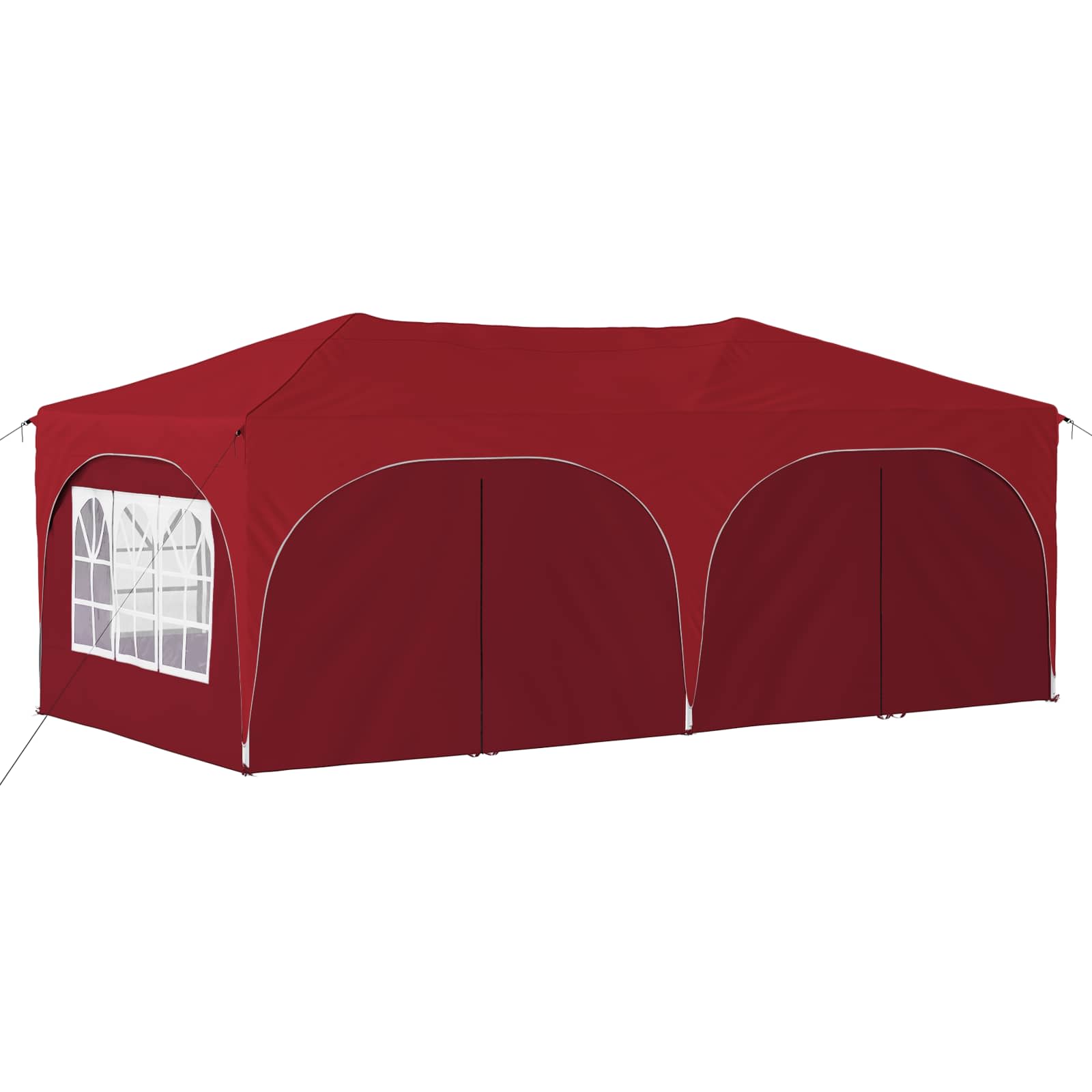 vidaXL Namiot imprezowy rozkładany 575 x 288 x 245 cm bordowy