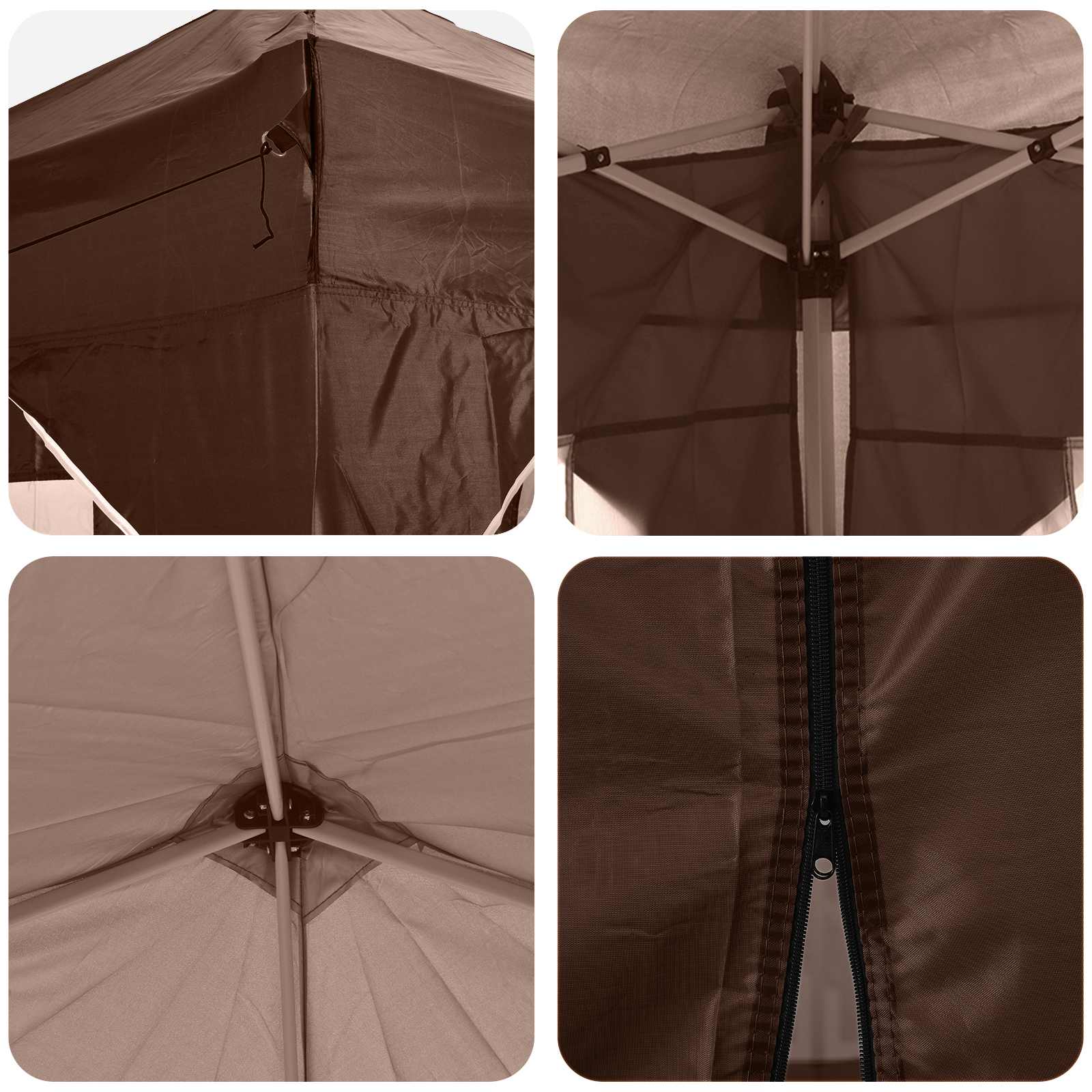 vidaXL Namiot imprezowy rozkładany 575 x 288 x 245 cm brązowy