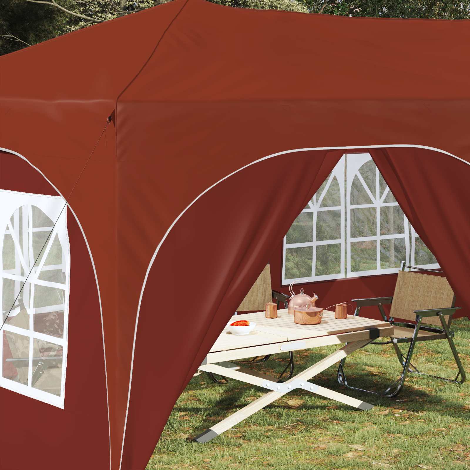 vidaXL Namiot imprezowy rozkładany 575 x 288 x 245 cm terakota
