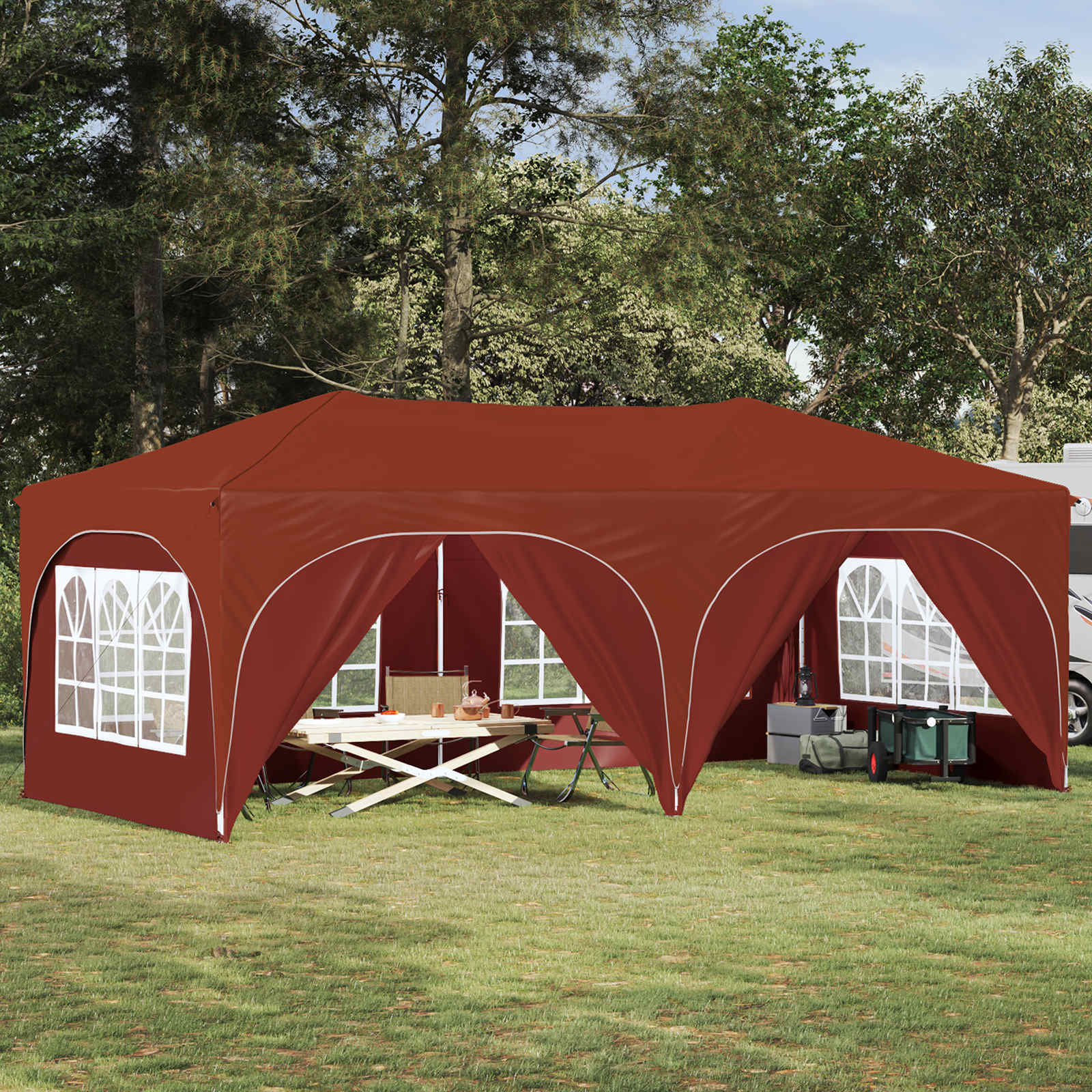 vidaXL Namiot imprezowy rozkładany 575 x 288 x 245 cm terakota