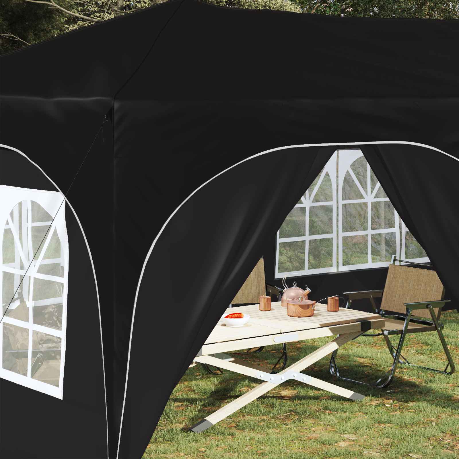 vidaXL Namiot imprezowy rozkładany 575 x 288 x 245 cm Czarny