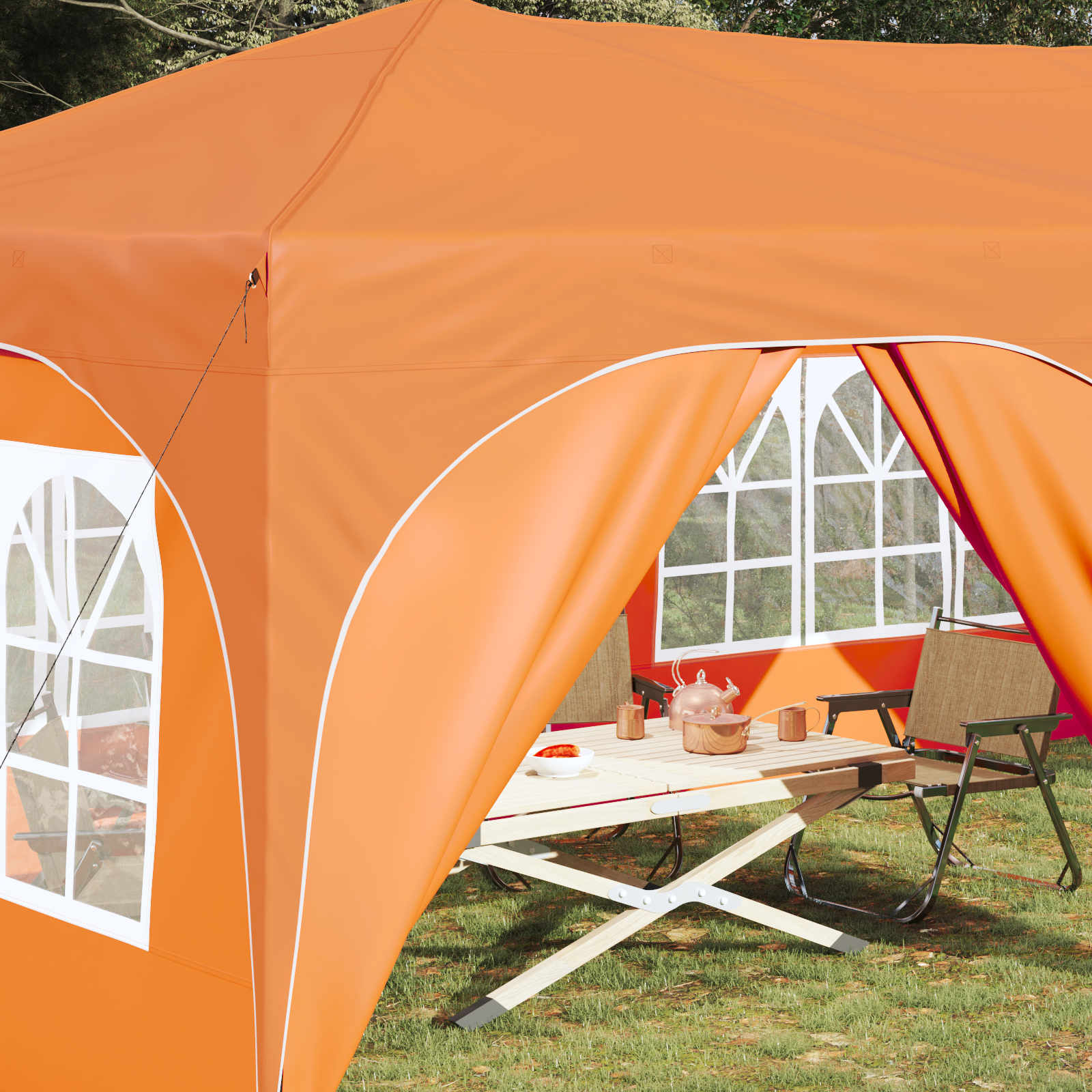 vidaXL Namiot imprezowy rozkładany 575 x 288 x 245 cm pomarańczowy