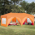 vidaXL Namiot imprezowy rozkładany 575 x 288 x 245 cm pomarańczowy