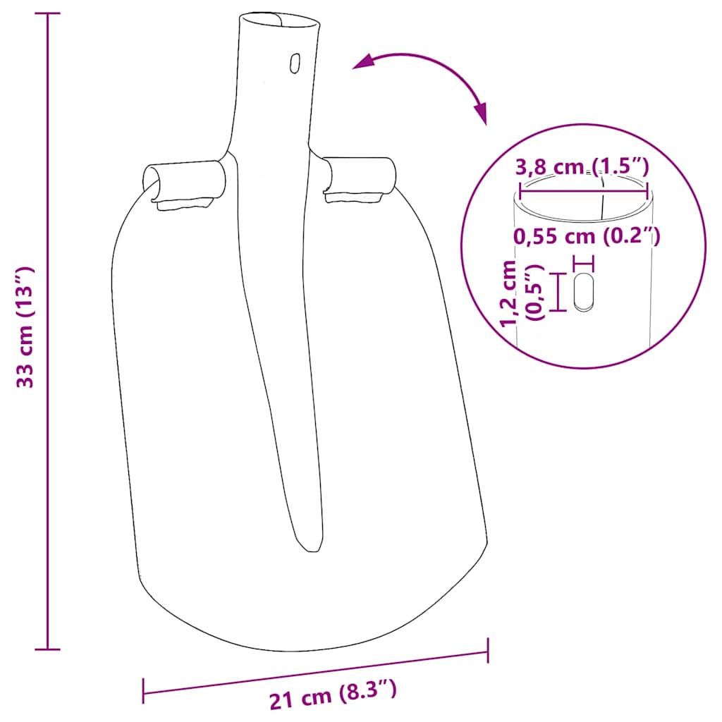 vidaXL Głowica łopaty Srebrny 33 x 21 cm Stal malowana proszkowo