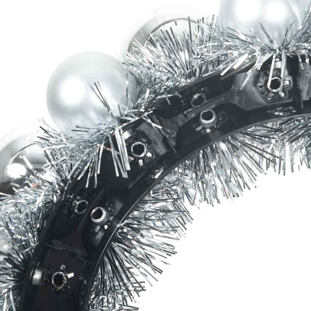 vidaXL Wieniec Bożonarodzeniowy z Bombkami 2 pcs Srebrny