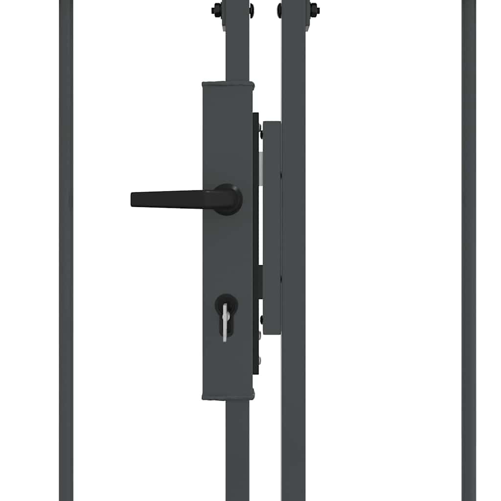 vidaXL Brama ogrodowa z łukowym szczytem Assen Szary 400 x 100 cm Stal