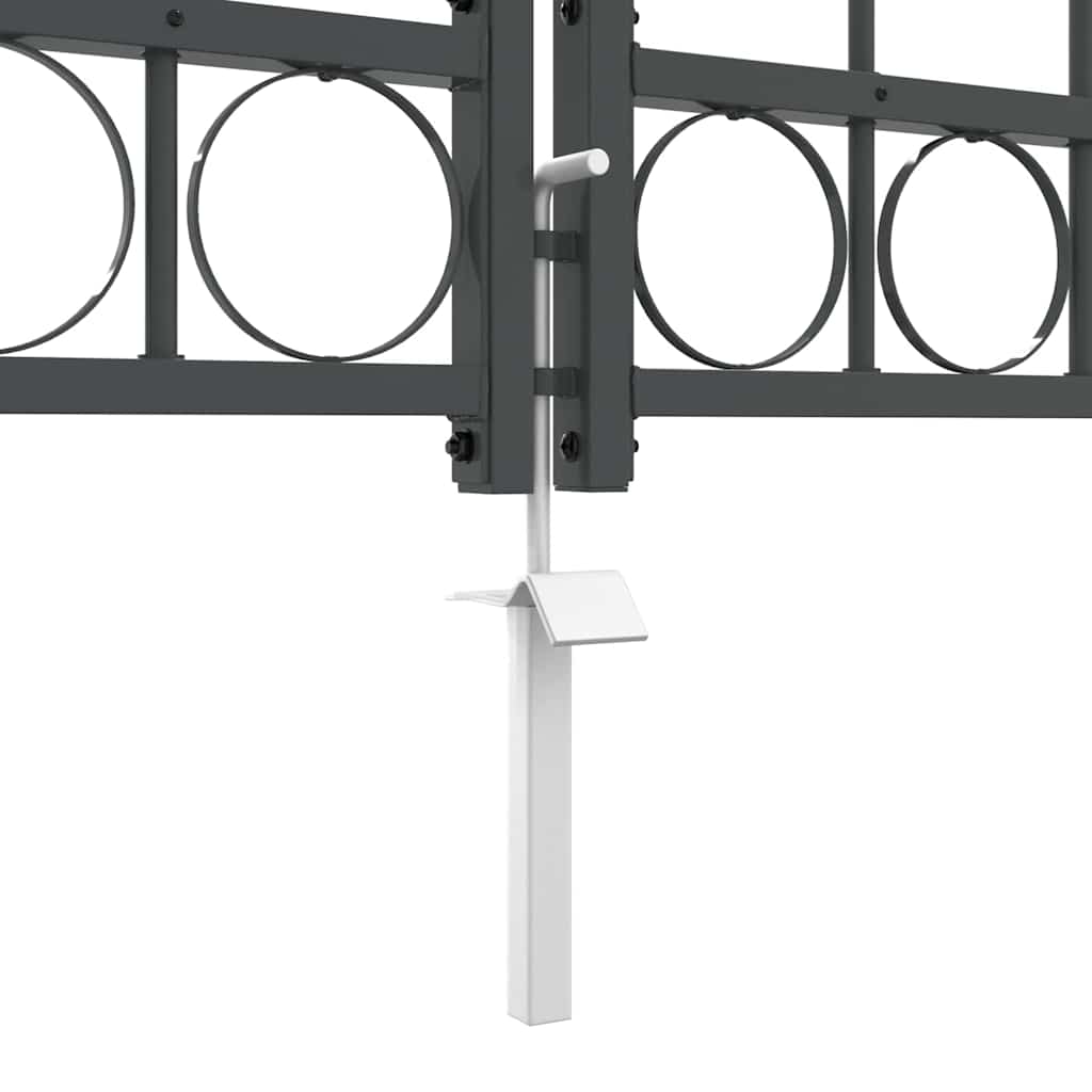 vidaXL Brama ogrodowa z łukowym szczytem Assen Szary 400 x 100 cm Stal