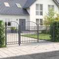 vidaXL Brama ogrodowa z łukowym szczytem Assen Szary 400 x 100 cm Stal