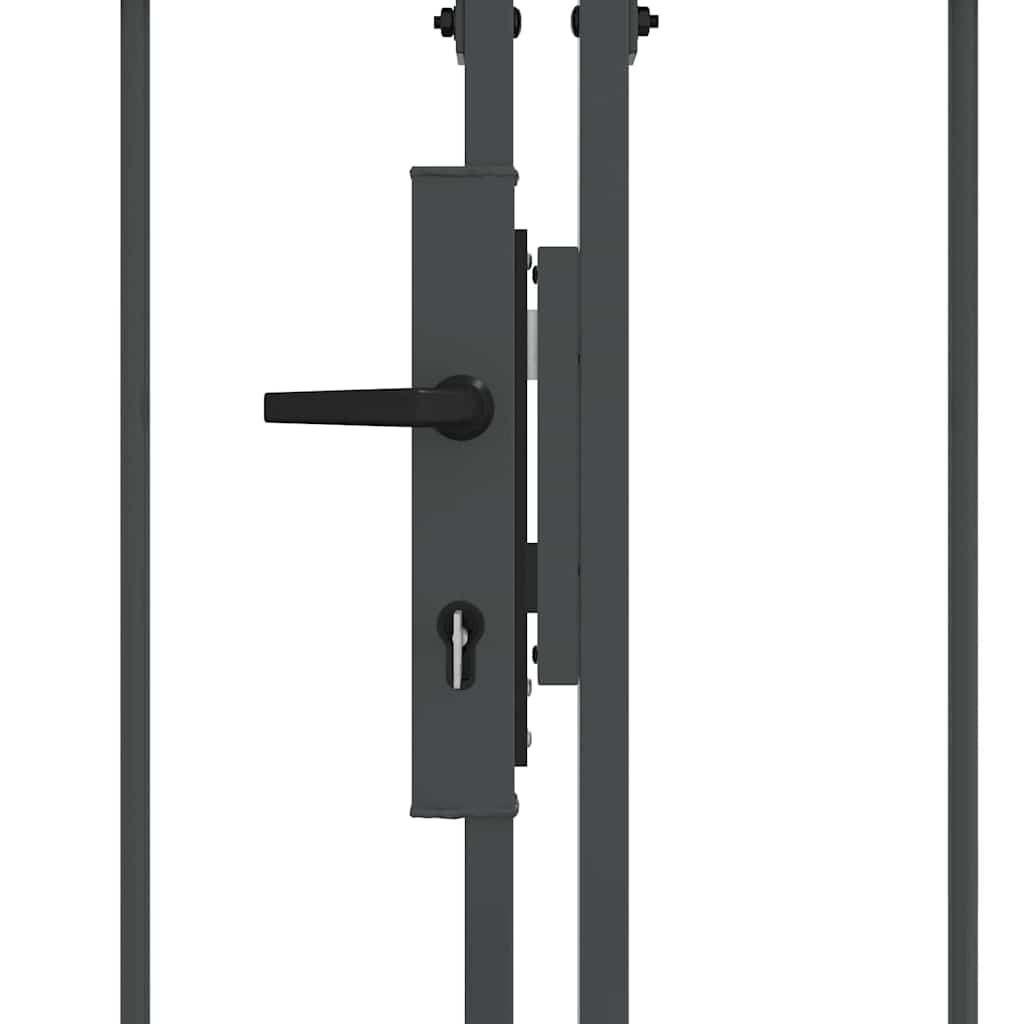 vidaXL Brama ogrodowa z łukowym szczytem Assen Szary 400 x 125 cm Stal