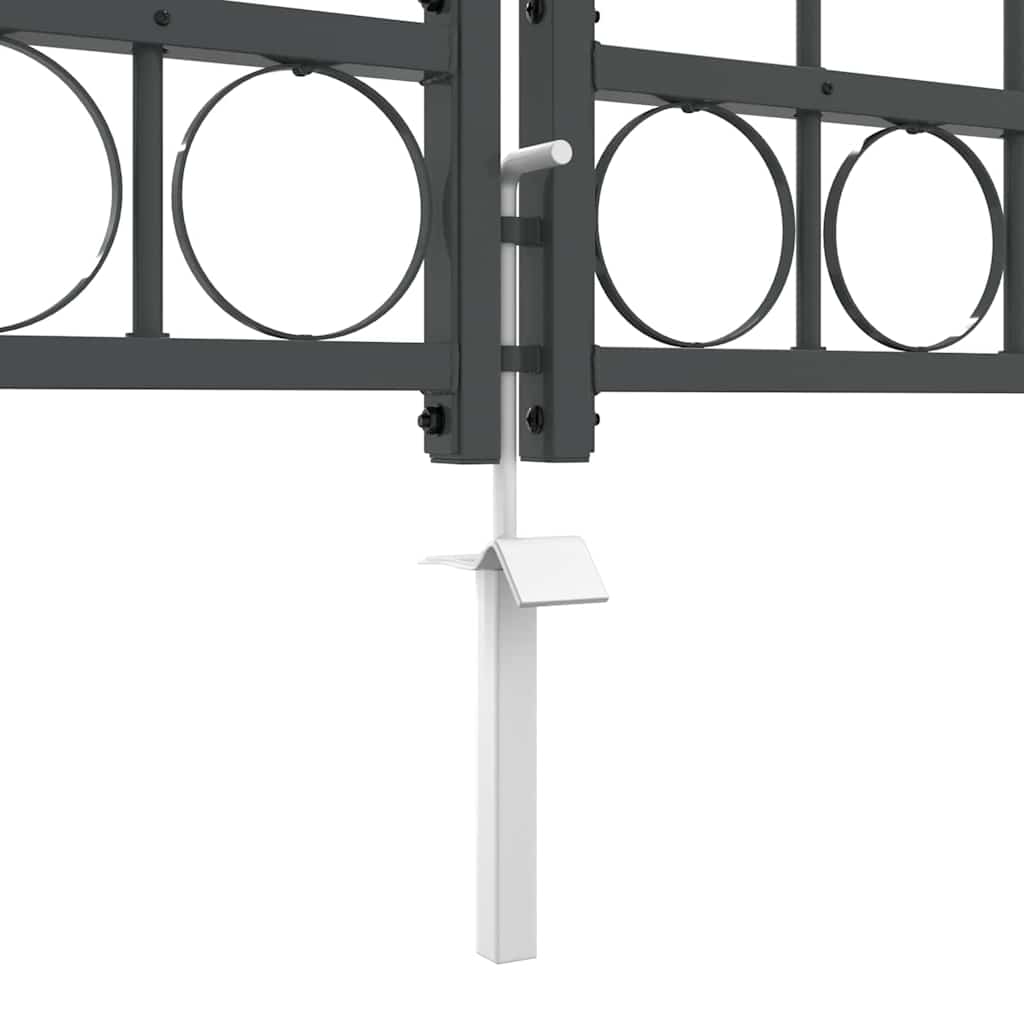 vidaXL Brama ogrodowa z łukowym szczytem Assen Szary 400 x 125 cm Stal