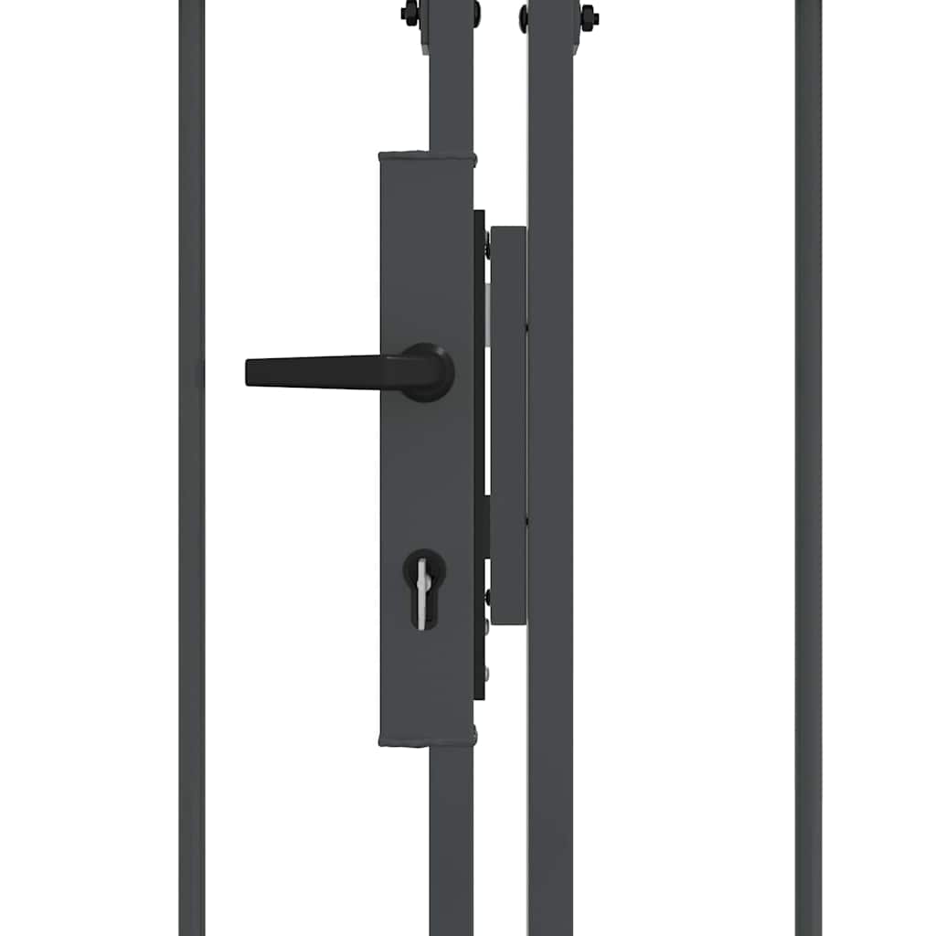 vidaXL Brama ogrodowa z łukowym szczytem Assen Szary 500 x 75 cm Stal