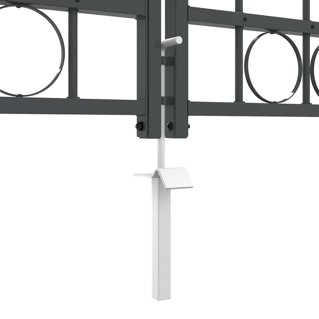vidaXL Brama ogrodowa z łukowym szczytem Assen Szary 500 x 75 cm Stal