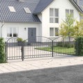 vidaXL Brama ogrodowa z łukowym szczytem Assen Szary 500 x 75 cm Stal