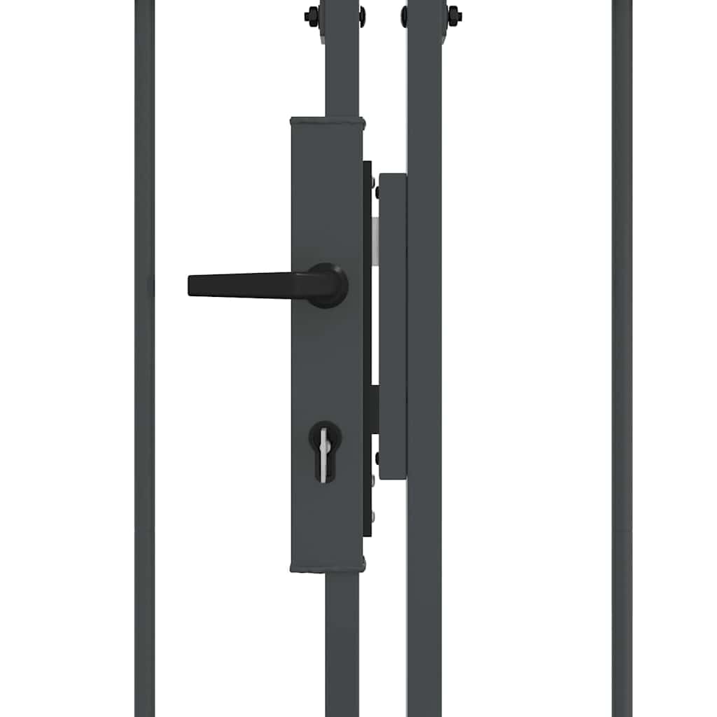 vidaXL Brama ogrodowa z łukowym szczytem Assen Szary 500 x 100 cm Stal