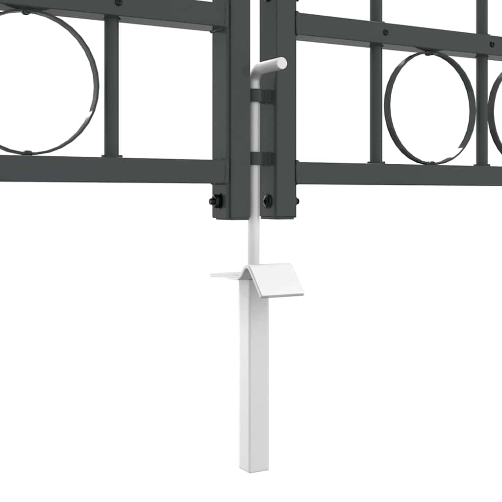 vidaXL Brama ogrodowa z łukowym szczytem Assen Szary 500 x 100 cm Stal