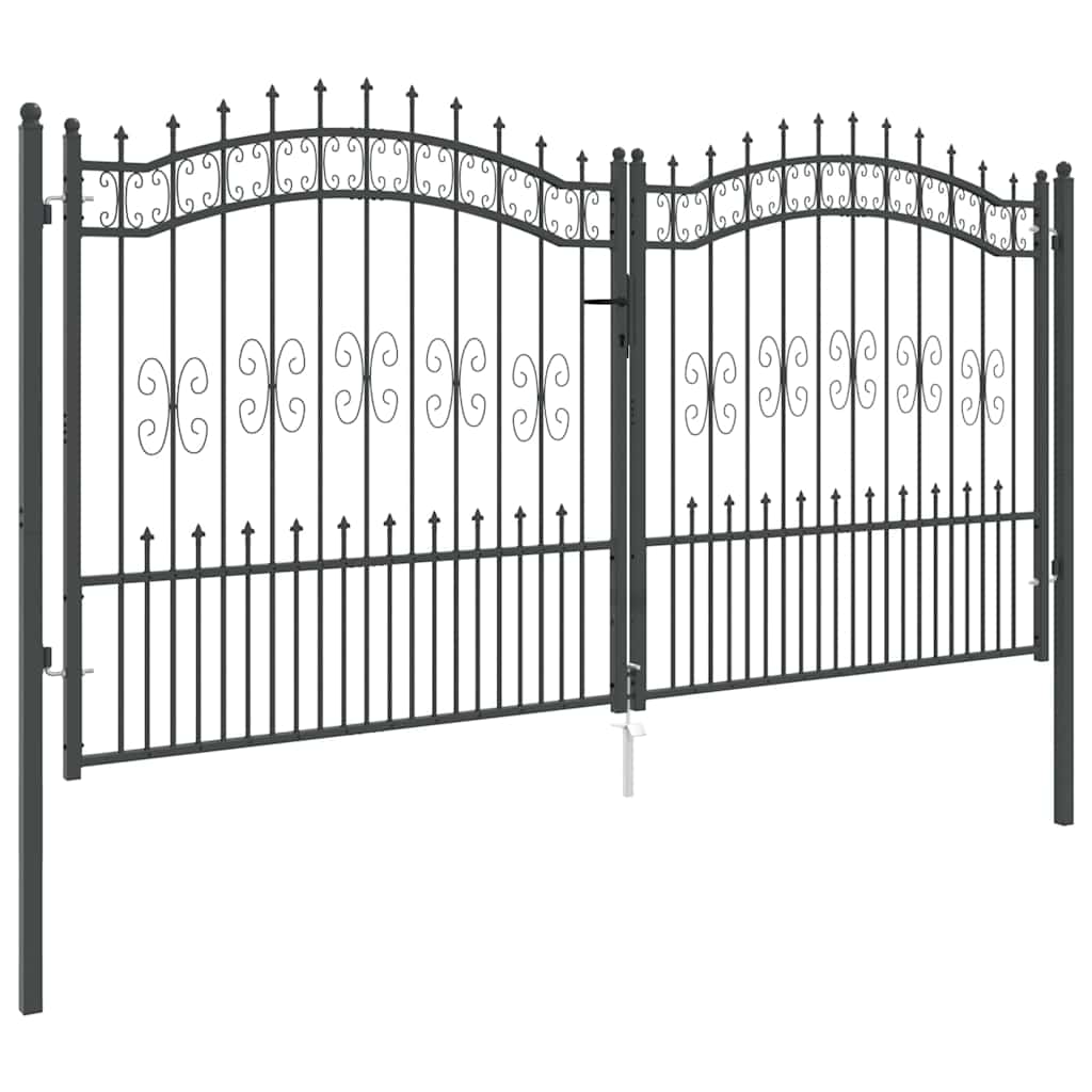 vidaXL Bramka ogrodzeniowa z ostrym szczytem KAMPEN 305 x 150 cm Stal