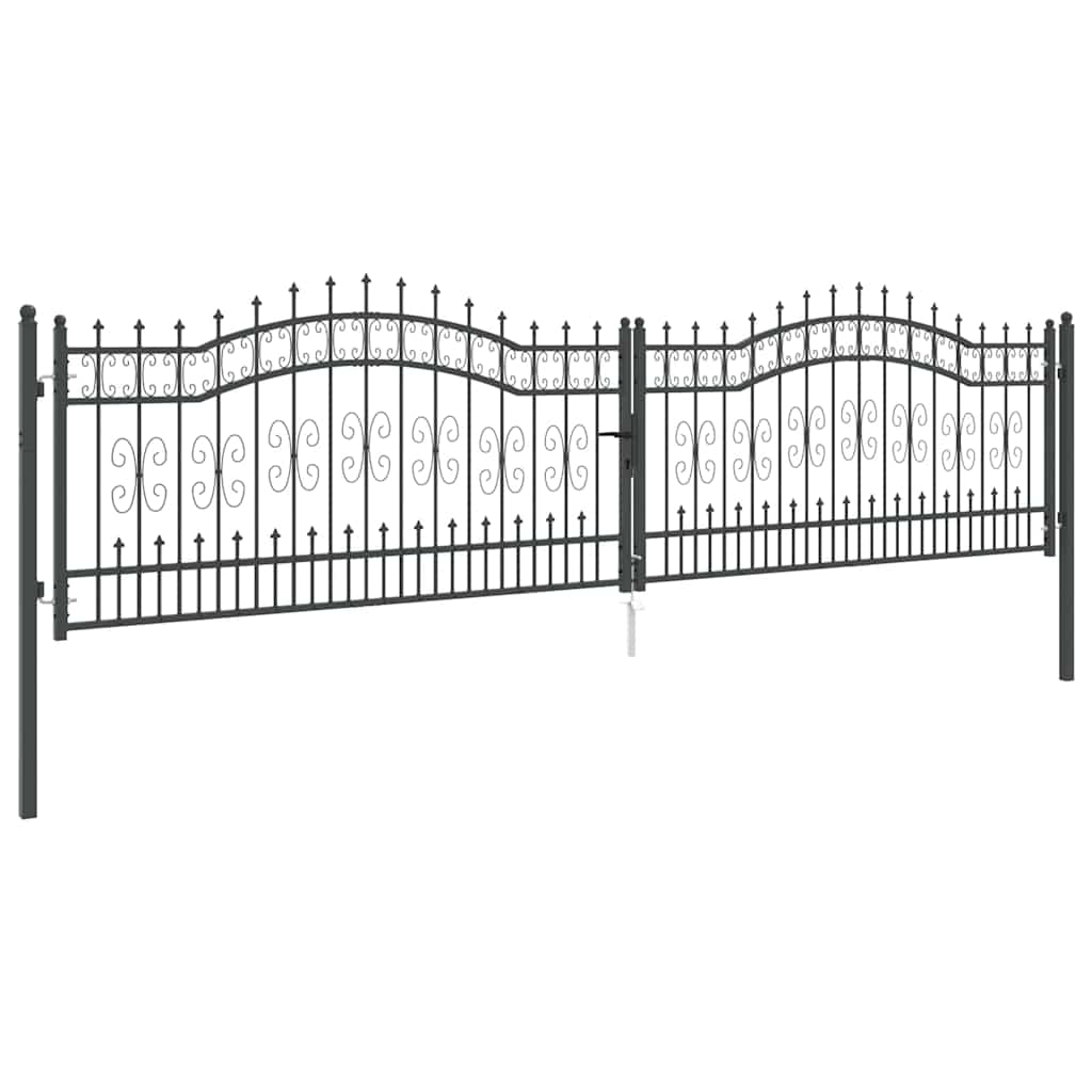 vidaXL Bramka ogrodzeniowa z ostrym szczytem KAMPEN 404 x 100 cm Stal