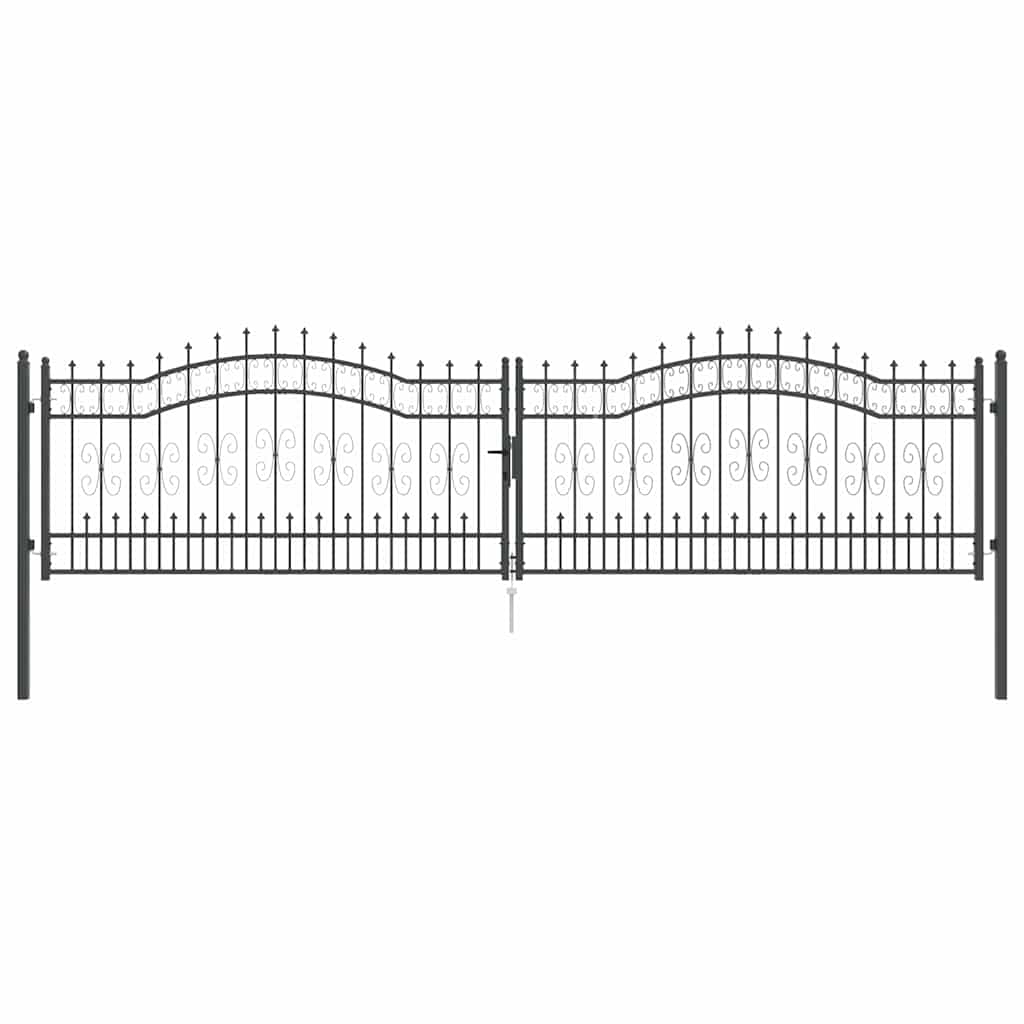 vidaXL Bramka ogrodzeniowa z ostrym szczytem KAMPEN 404 x 100 cm Stal
